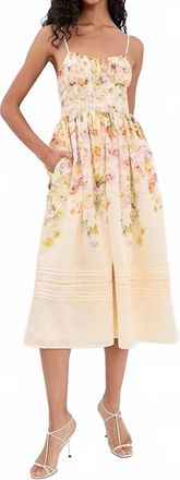 En Saison Kacey Midi Dress In Ivory Floral Multi