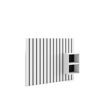 Skraut Home Skraut Home - Cabecero Con Mesitas - Listones Decorativos - 133x3x107 Cm - Cama De 80,90,110 Cm - Con Almacenamiento - Estilo Moderno - Blanco