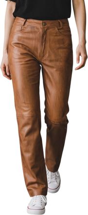 Infinity Leather Womens Tan Lamb 501 Biker Jeans - Sogndal - Size X-Large
