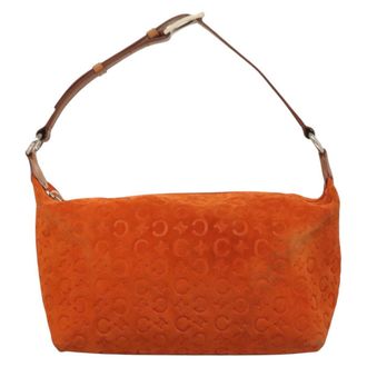 Celine C Macadam Handbag Suede Orange Suede Handbag (Pre-Owned)