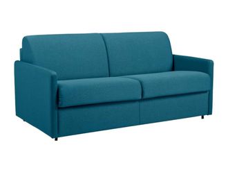 VENTE-UNIQUE.COM Sof&aacute; cama poli&eacute;ster 3 plazas azul turquesa 170x223cm
