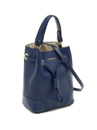 Furla mini Stacy drawstring leather tote bag - women - Calf Leather/Calf Suede - One Size - Blue