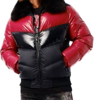 Jordan Craig Sugar Hill Nylon Puffer Jacket In Crimson