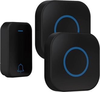 OEM Timbre Inal&aacute;mbrico, Alarma De Entrada, Alarma De Acceso, Timbre Inal&aacute;mbrico, Timbre Para Tiendas, 1 Transmisor Y 2 Receptores, Negro