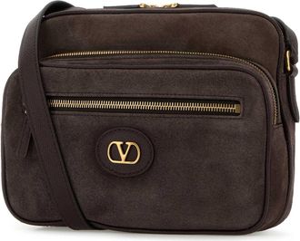Valentino Garavani Mens Antibes Crossbody Bag Brown Cowhide