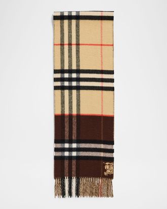Burberry Contrast Check Cashmere Scarf