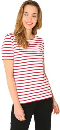 Armor Lux Armor Lux Womens Marinière hoëdic Héritage Femme T-Shirt, Multicolour (320 Blanc/Braise 320), 18 (Size: 5)