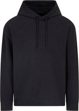 Emporio Armani All-Over Lettering Hooded Sweatshirt, Size Medium