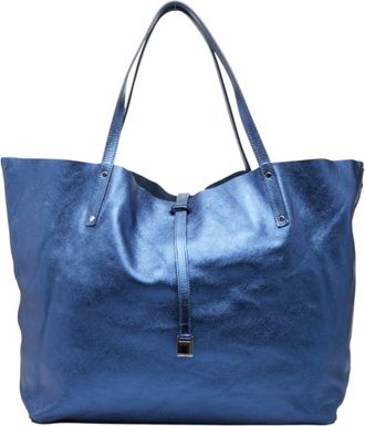 Tiffany & Co. Blue Leather Pouch Shoulder Bag Tote Bag (Pre-Owned)