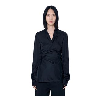 Rick Owens Dames, Blouses & Shirts, Zwart, Maat: S Satijn