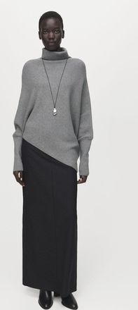 Mango Pullover asimmetrico collo con risvolto grigio medio vigoré - Donna - XS-S - MANGO