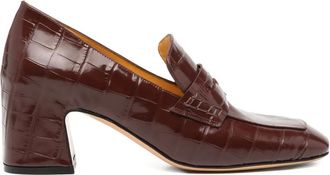 Madison.Maison 60 mm Moc Croc pumps - Bruin