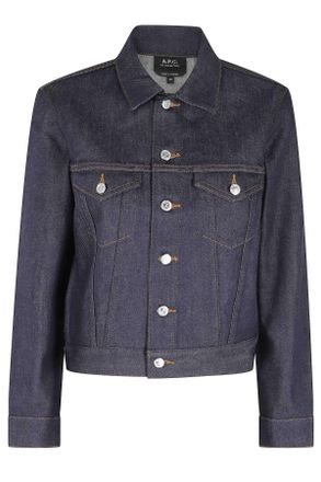 A.P.C. Dark Blue Dion Japanese-Material Cotton Denim Jacket