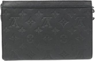 Louis Vuitton Pre-owned Pouch Schoudertas - unisex - Vintage Schoudertas - Zwart - ONE Size - Leer - Vintage