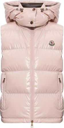 Moncler Niverolle Korte Donsjas - Dames - Bodywarmers - Roze - M - Nylon - Jassen
