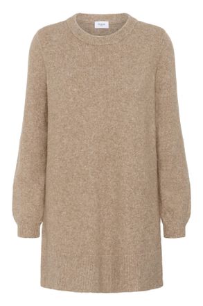 Saint Tropez Longpullover SAINT TROPEZ MaleenSZ, Damen, Gr. XL, crockery, Strick, Obermaterial: 53% Baumwolle, 25% Polyamid, 20% Polyester, 2% Elasthan, unifarben,