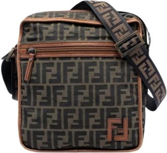 Fendi Pre-owned Cross Body Bags, female, Brown, Size: ONE SIZE Pre-owned Canvas Crossbody Bag