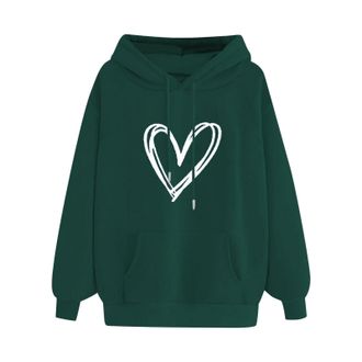 Generic Warehouse Deals Clearance Returns Oversized Sweatshirts for Women UK WomenS Hoodie With Love Print Hoodie Pocket Drawstring Warm Hoodie Plus Size Prim