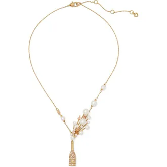 Kate Spade New York champagne bottle pendant necklace in Champagne/Gold at Nordstrom