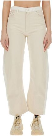 Stella McCartney Banana Leg Utility Jeans - Dames - Loose Fit Jeans - Beige - W27 - Katoen - Jeans