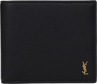 Saint Laurent Herrens Geldb&ouml;rse aus schwarzem Leder