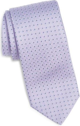 Canali Geometric Silk Tie in Light Purple at Nordstrom