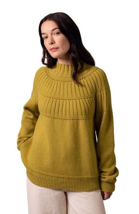 Celtic & Co. Textured Yoke Sweater in Ochre at Nordstrom, Size X-Small