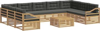 vidaXL Conjunto De Sof&aacute;s De Exterior 10 Uds. Blanco Y Antracita Vidaxl