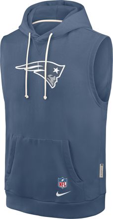 Nike New England Patriots Rivalries Collection Sideline Nike Mens Dri-FIT NFL Sleeveless Pullover Hoodie in Blue | 03B44NR8K-5D4