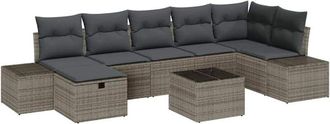 vidaXL Vidaxl - Conjunto De Sof&aacute; De Jard&iacute;n 8 Pcs Gris 55 X 62 X 69 Cm Polirat&aacute;n