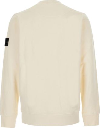 Stone Island Crew Neck Cotton Sweatshirt - White