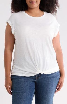 Sanctuary Knotted Muscle Tee in White at Nordstrom Rack, Size 1X