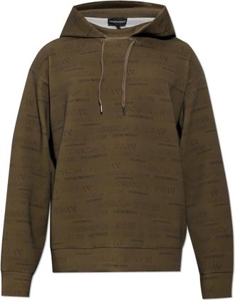 Emporio Armani Monogram Hoodie - Heren - Hoodies - Groen - S - Hoodies & sweatvesten