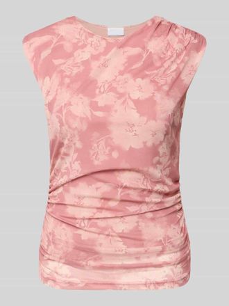 Jake*s T-Shirt mit Raffungen und Rundhalsausschnitt in Fuchsia, Gr&ouml;&szlig;e XXL