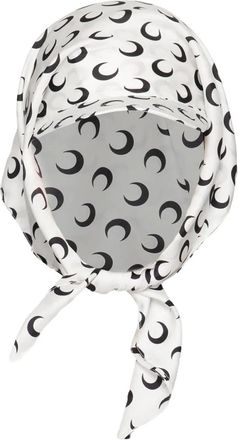 Marine Serre Moon-pattern scarf hat - White