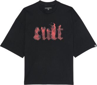 Cult of Individuality OVERSIZED SHORT SLEEVE CREW NECK TEE FLAME LOGO