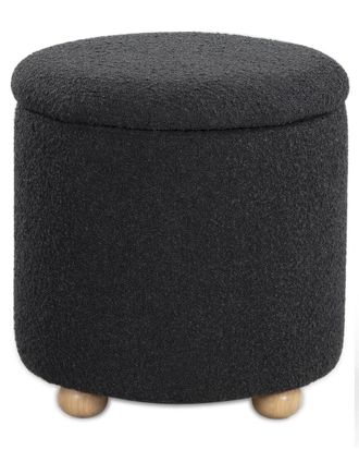 Safavieh Couture Becka Round Boucle Storage Ottoman