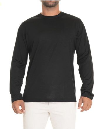 Gran Sasso Wol Lange Mouw Effen T-shirt - Heren - Longsleeves - Zwart - 3XL - Wol - Tops