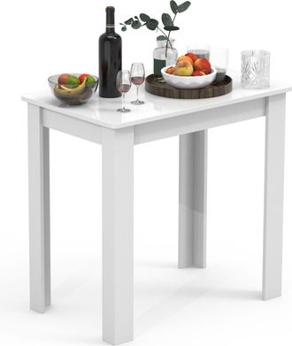 ebuy24 Ebuy24 - Mesa De Comedor De Madera Vcm Al. 76 X An. 80 X P. 50 Cm Mesa De Cocina Mesa De Comedor Esal (blanco)
