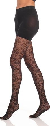 Magic Bodyfashion Shaping-Strumpfhose MAGIC BODYFASHION, Damen, Gr. S/M, lace, Obermaterial: 80% Polyamid, 20% Elasthan, Strumpfhosen Shaping-Strumpfhose, mit floralem 