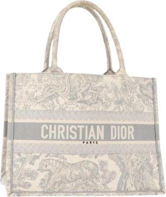 Dior Pre-owned Tote Bags, female, Gray, Size: ONE SIZE Pre-owned Canvas Tote Bag