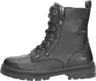 Mustang Veterschoenen Hoog - Dames - Winterlaarzen - Zwart - 37 EU - Leer - Schoenen