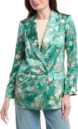 L'agence Taryn Double-Breasted Silk Blazer