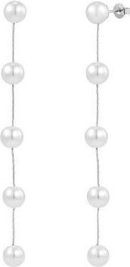 Untamed Petals Harper Pearl Drop Earrings in Silver at Nordstrom