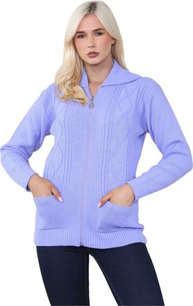 Janisramone Zip-up Cardigans for Women UK, Full Sleeves Solid Color Ladies Cardigan, Knitted Womens Zip up Cardigan, Ladies Cardigans with Pockets for Winters Lil