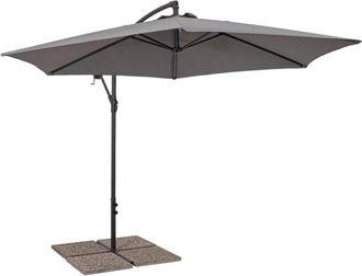 BIZZOTTO Sombrilla de aluminio antracita/gris de 3 m