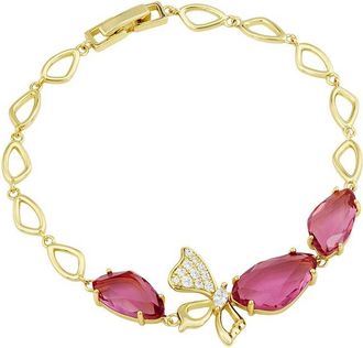Savvy Cie Jewels 14K Plated Cz Link Bracelet