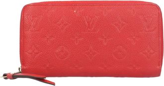 Louis Vuitton Auriane Red Color Monogram Empreinte Long Wallet (Bi-Fold) (Pre-Owned)