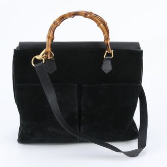 Gucci Black Leather Shoulder Bag Tote Bag (Pre-Owned)