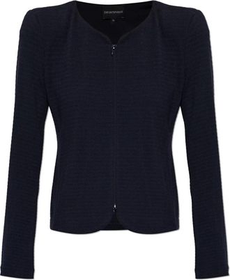 Emporio Armani Zip-Up Vest - Dames - Vesten - Blauw - S - Leer - Truien & Vesten